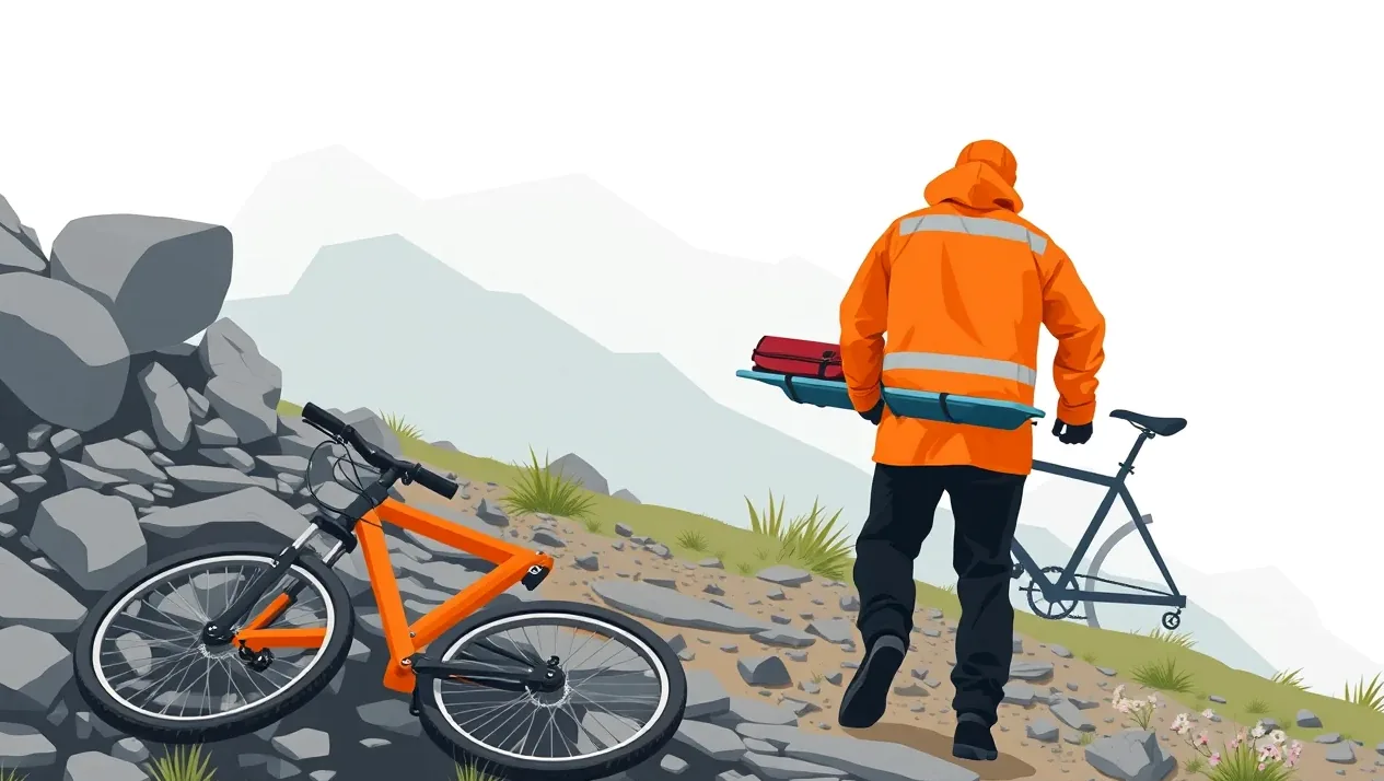 Ruky cyklistu upevňujúce masívny bezpečnostný zámok okolo rámu bicykla a stojana