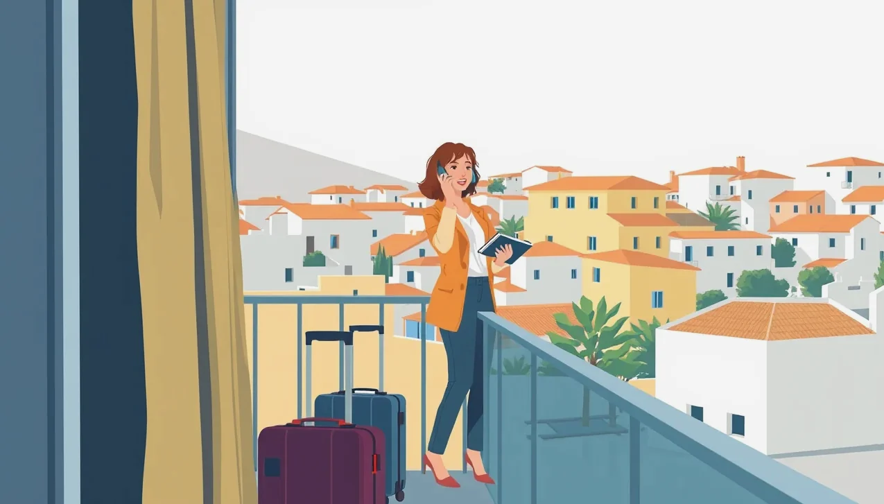 Turista s batohom kráča po skalnatom chodníku v pohorí Serra de Tramuntana
