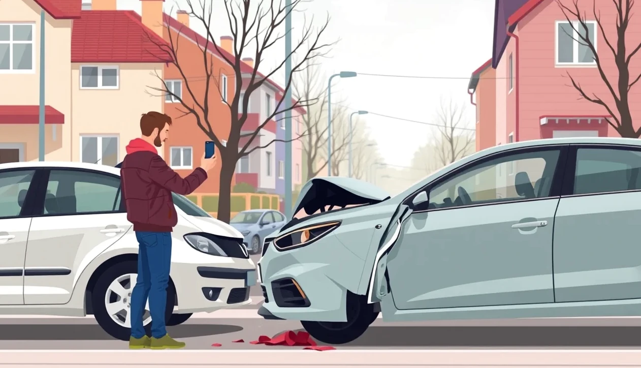 Mechanik v autoservise kontroluje poškodený nárazník po dopravnej nehode