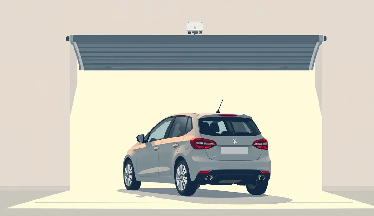 Smart senzor a pohon automatickej brány namontovaný na strope v garáži