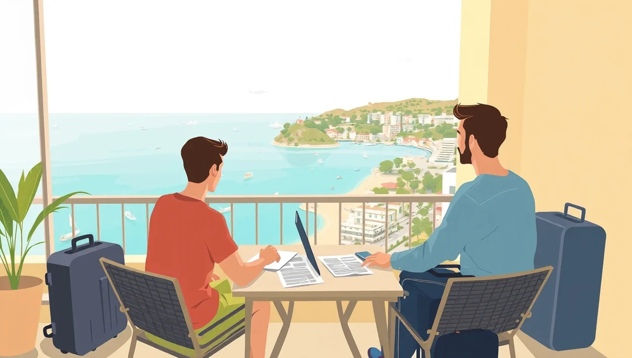 Štvorkolka odstavená na prašnej ceste nad plážou Porto Katsiki