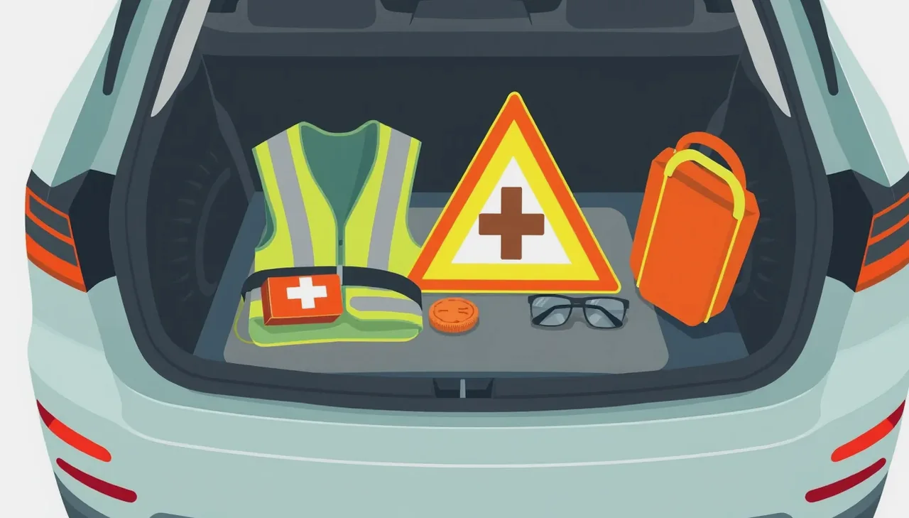 Dopravná policajná hliadka kontroluje osobné auto na európskej ceste