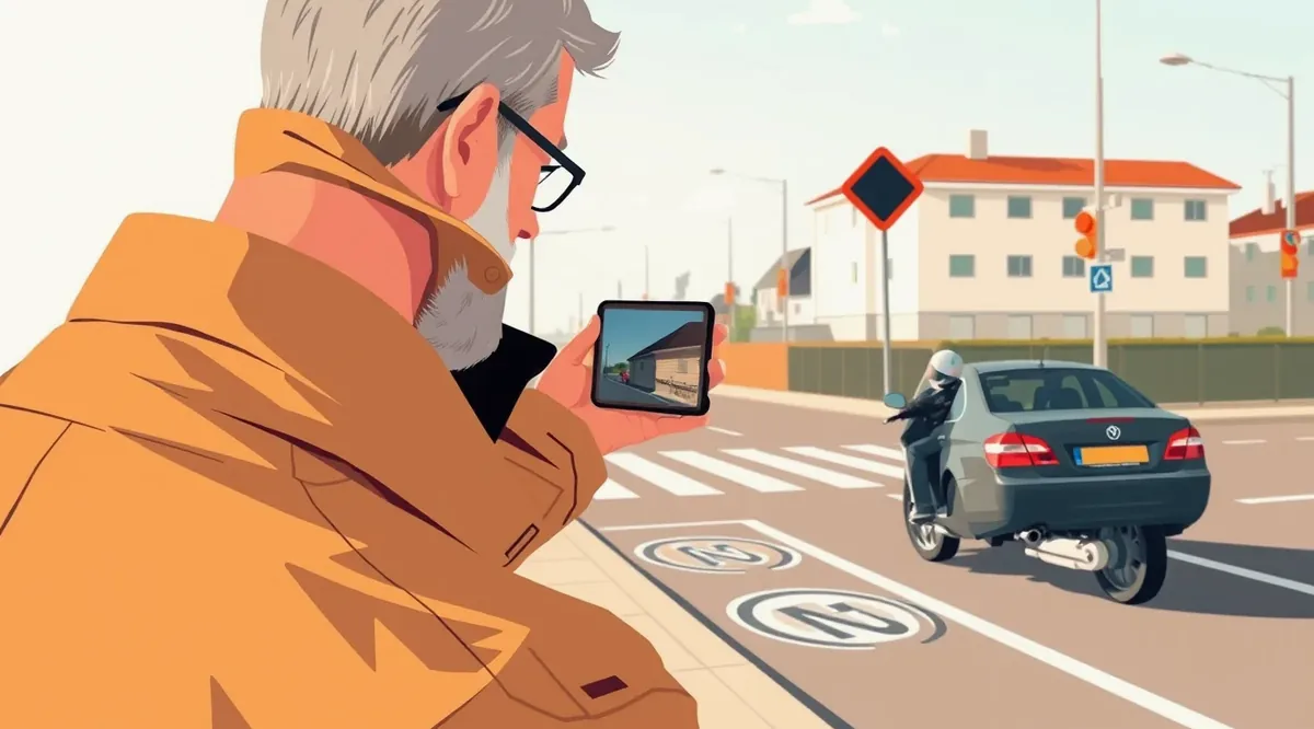 Dopravný policajt a vodič spisujúci záznam o dopravnej nehode a poistnej udalosti