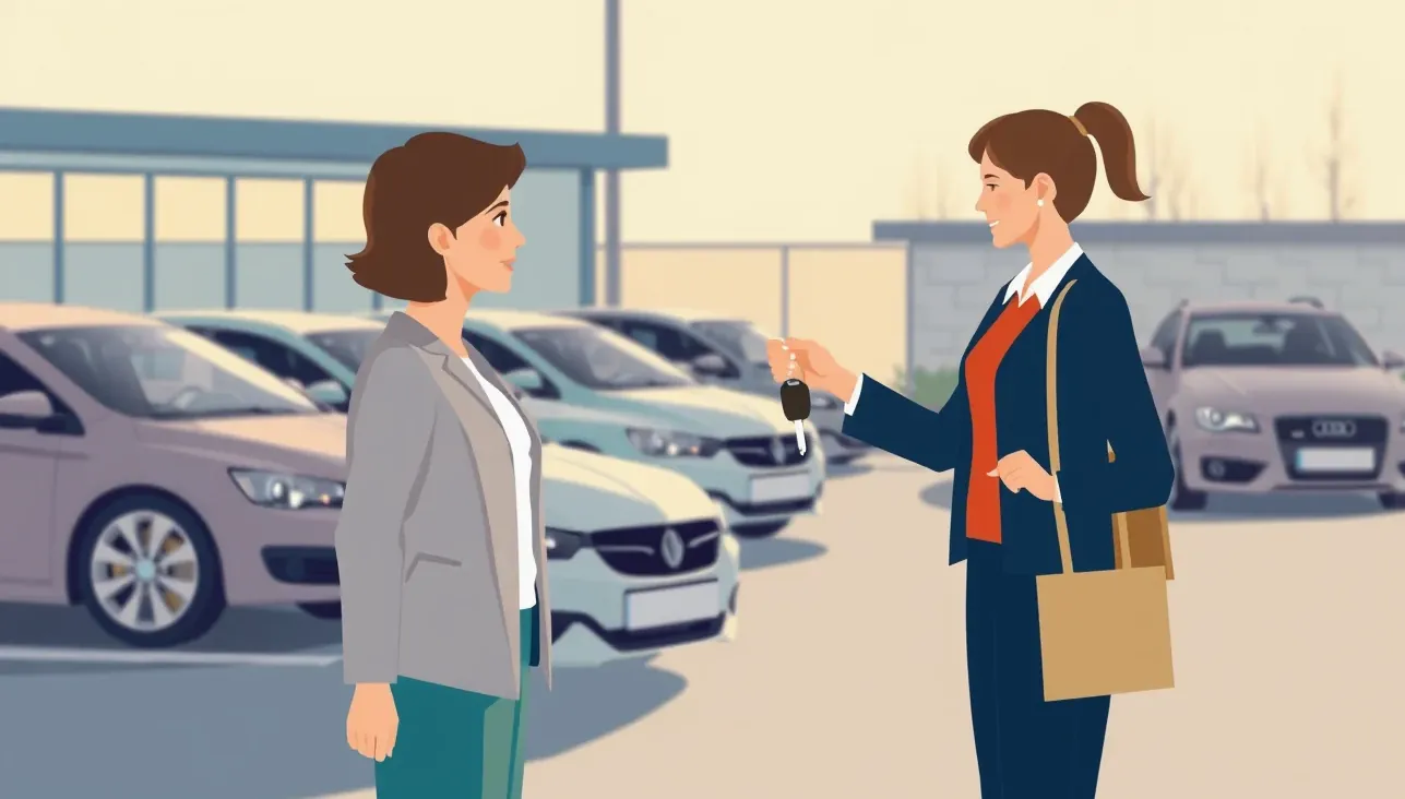Podnikateľ porovnáva zmluvy a dokumenty k firemnému automobilu pri pracovnom stole