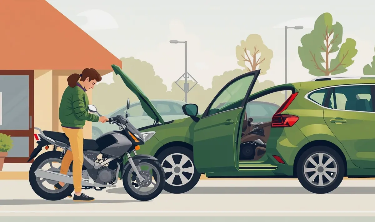Pohľad na displej smartfónu s otvorenou zelenou kartou vo formáte PDF pri volante vozidla