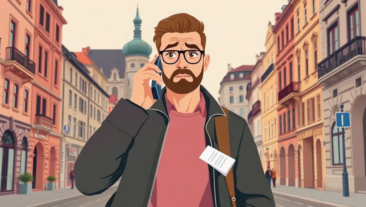 Lekár v rakúskej nemocničnej ambulancii kontrolujúci zdravotnú kartu pacienta