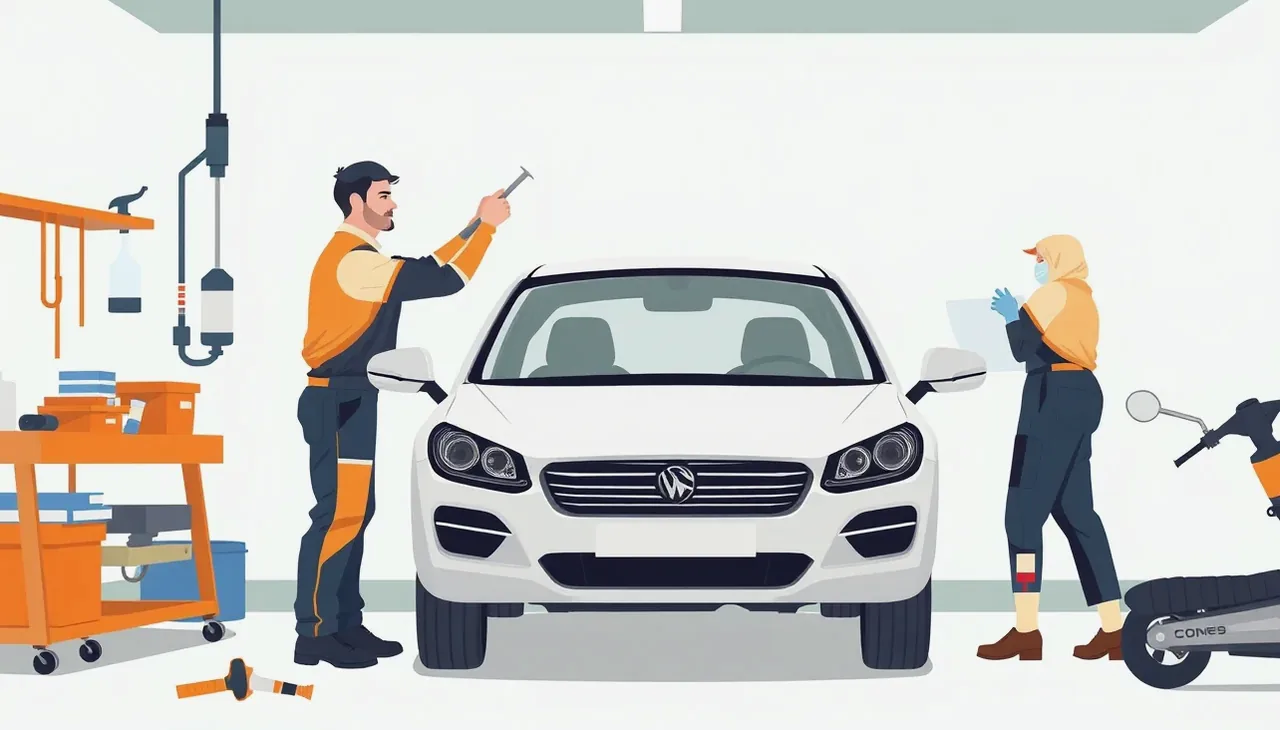 Detail praskliny na čelnom skle automobilu spôsobenej odletujúcim kameňom na ceste