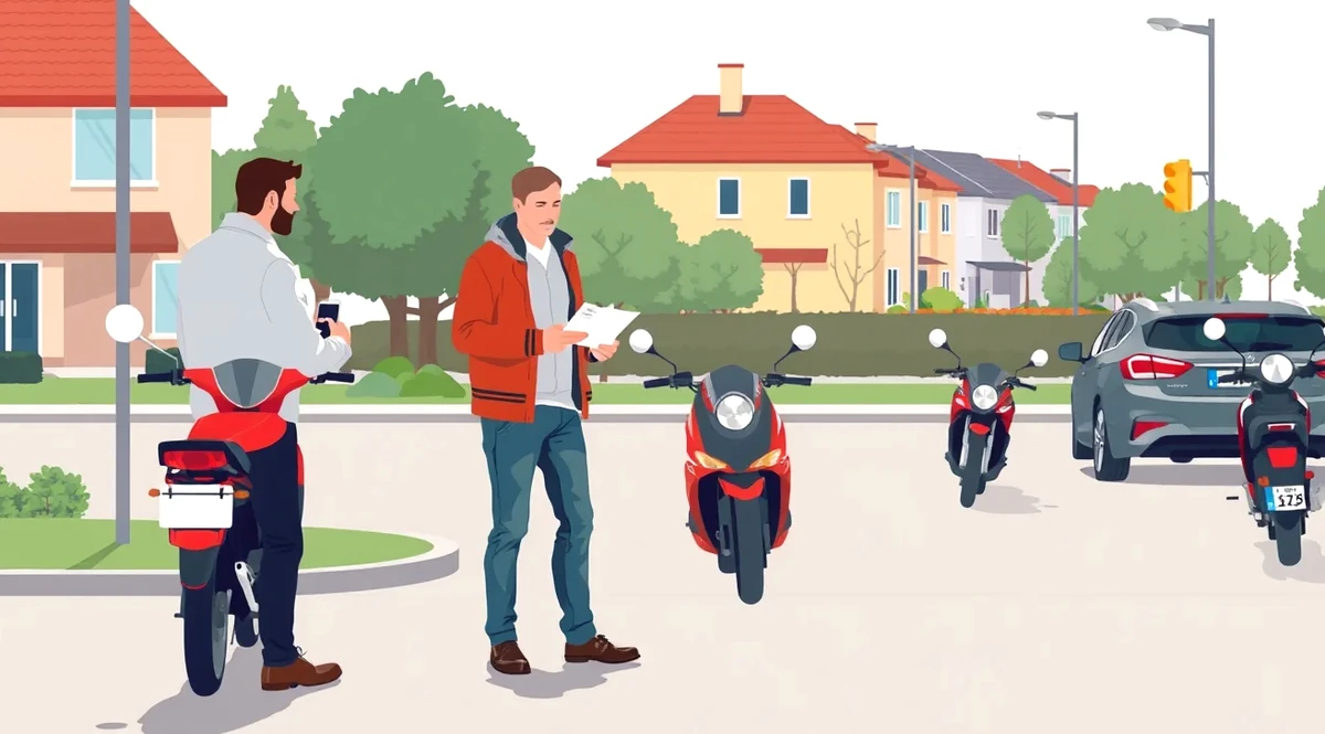 Muž kontroluje technický preukaz vozidla a novú zelenú kartu pri sťahovaní