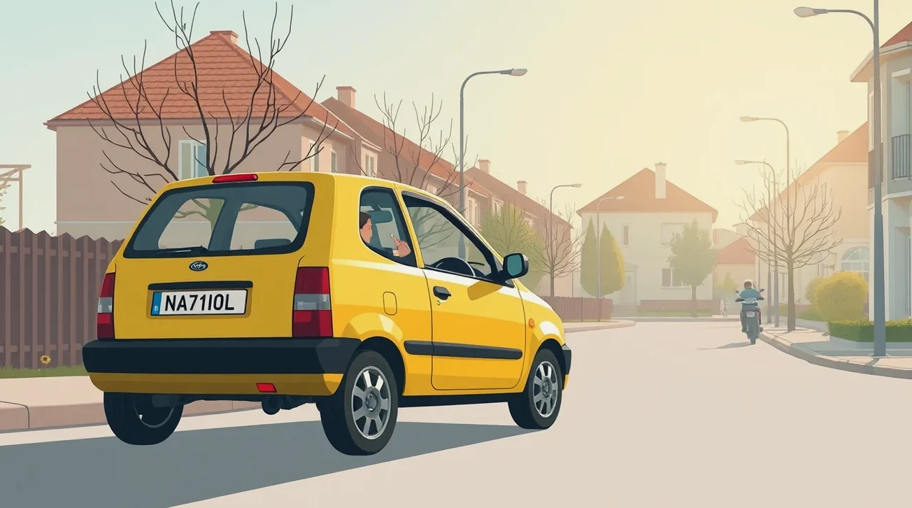 Vodič kontrolujúci poškodenie čelného skla automobilu po jazde